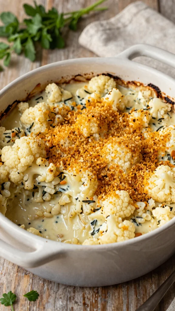18 Healthy Fall Dinner Recipes You'll Love - 4. Creamy Cauliflower and Wild Rice Casserole 1
