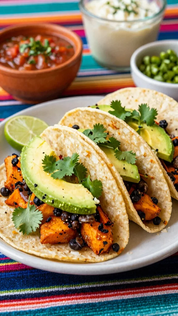 18 Healthy Fall Dinner Recipes You'll Love - 5. Sweet Potato and Black Bean Tacos 1