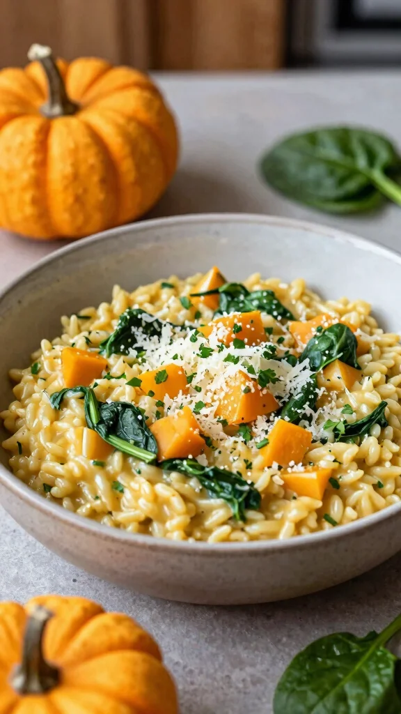18 Healthy Fall Dinner Recipes You'll Love - 7. Butternut Squash and Spinach Risotto 1