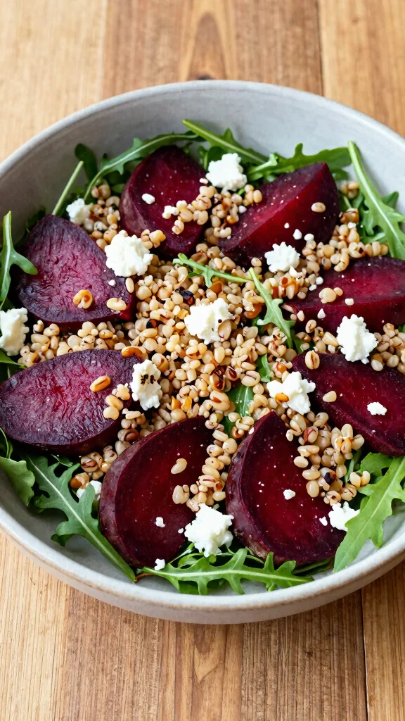 18 Healthy Food Ideas for Lunch You Can Try Today - 16. Roasted Beet & Farro Salad 1