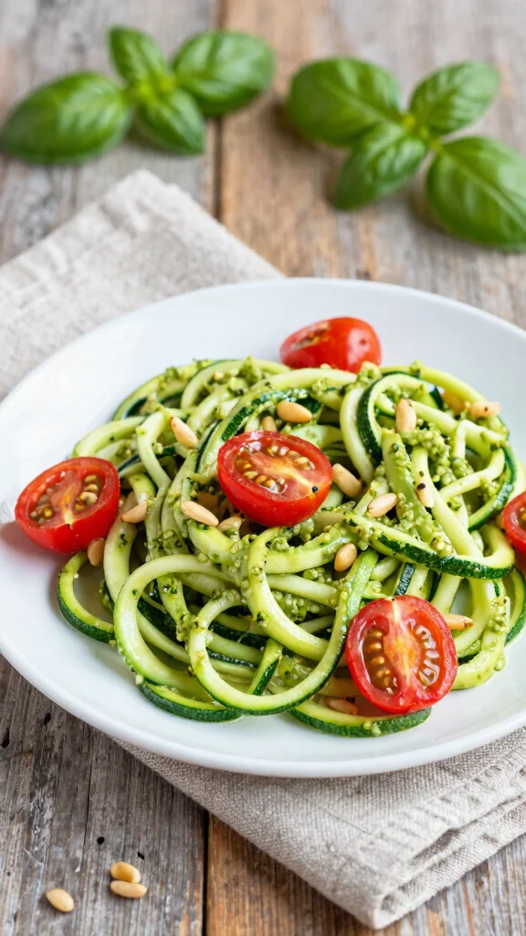 18 Healthy Food Ideas for Lunch You Can Try Today - 5. Zucchini Noodles with Avocado Pesto 1