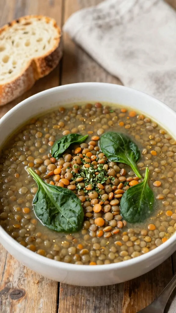 18 Healthy Food Ideas for Lunch You Can Try Today - 7. Lentil Soup with Spinach 1