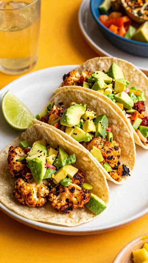 18 Healthy Food Ideas for Lunch You Can Try Today - 8. Cauliflower Tacos with Avocado Salsa 1