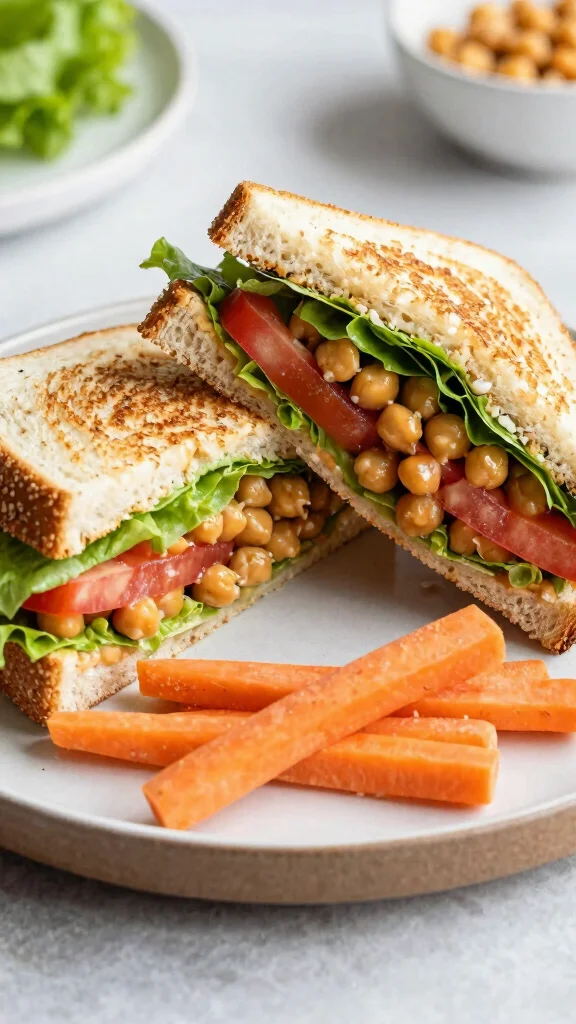18 Healthy Food Ideas for Lunch You Can Try Today - 9. Chickpea Salad Sandwich 1