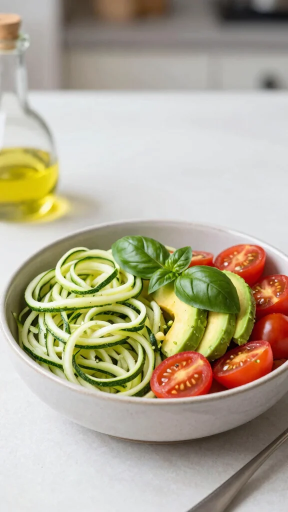 18 Healthy Lunch Bowls Packed with Flavor - 13. Zucchini Noodle & Avocado Bowl 1