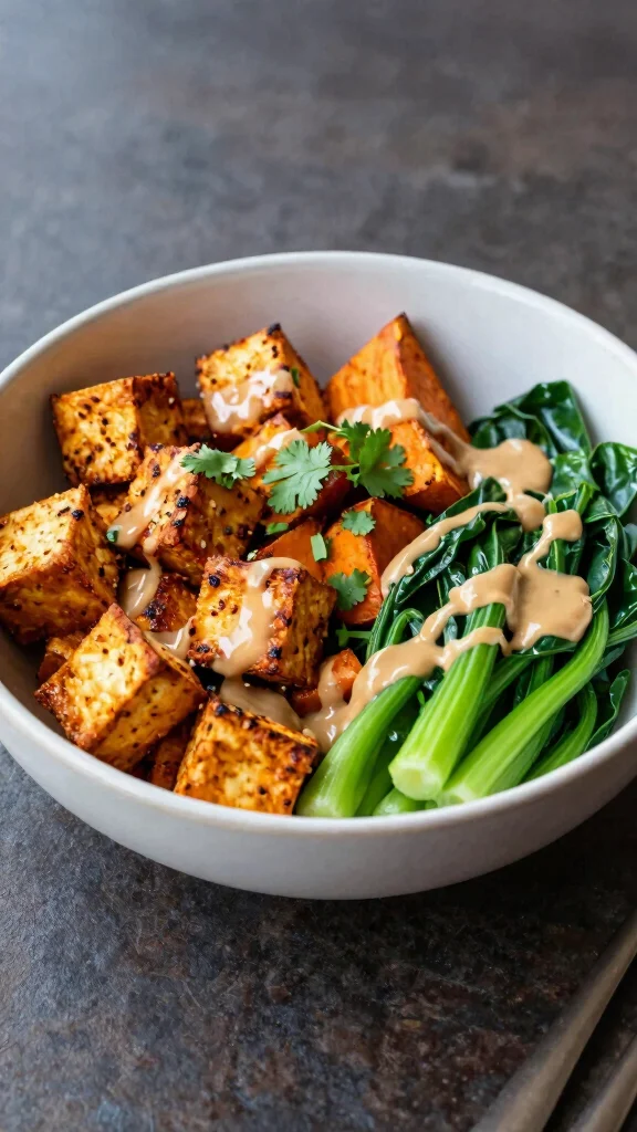 18 Healthy Lunch Bowls Packed with Flavor - 3. Spicy Tofu & Sweet Potato Bowl 1