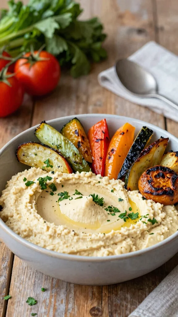 18 Healthy Lunch Bowls Packed with Flavor - 6. Roasted Vegetable & Hummus Bowl 1