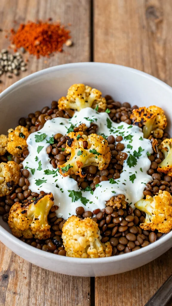 18 Healthy Lunch Bowls Packed with Flavor - 8. Curried Lentil & Cauliflower Bowl 1