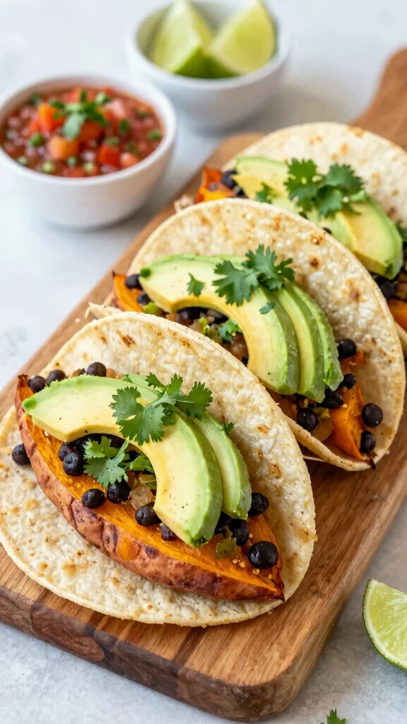 18 Healthy Lunch Meal Prep Ideas for the Week - 5. Sweet Potato and Black Bean Tacos 1