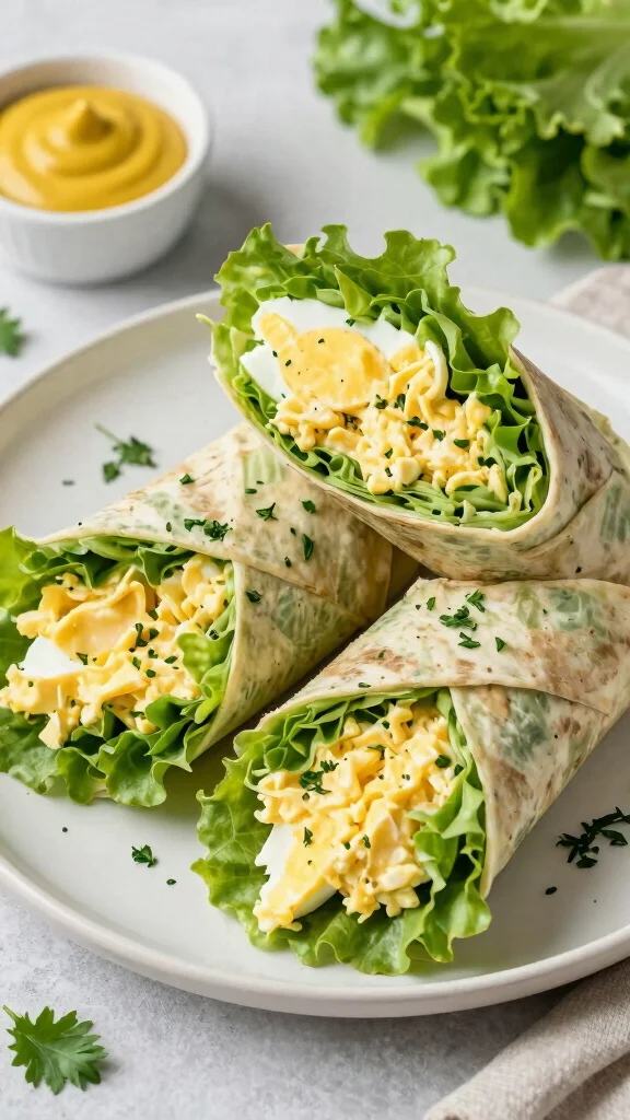 18 Healthy Lunch Recipes for Everyday Eating - 17. Egg Salad Lettuce Wraps 1