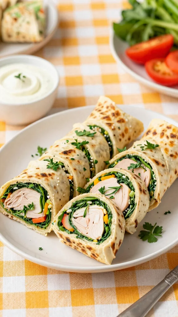 18 Healthy Lunch Recipes for Everyday Eating - 5. Turkey & Spinach Pinwheels 1
