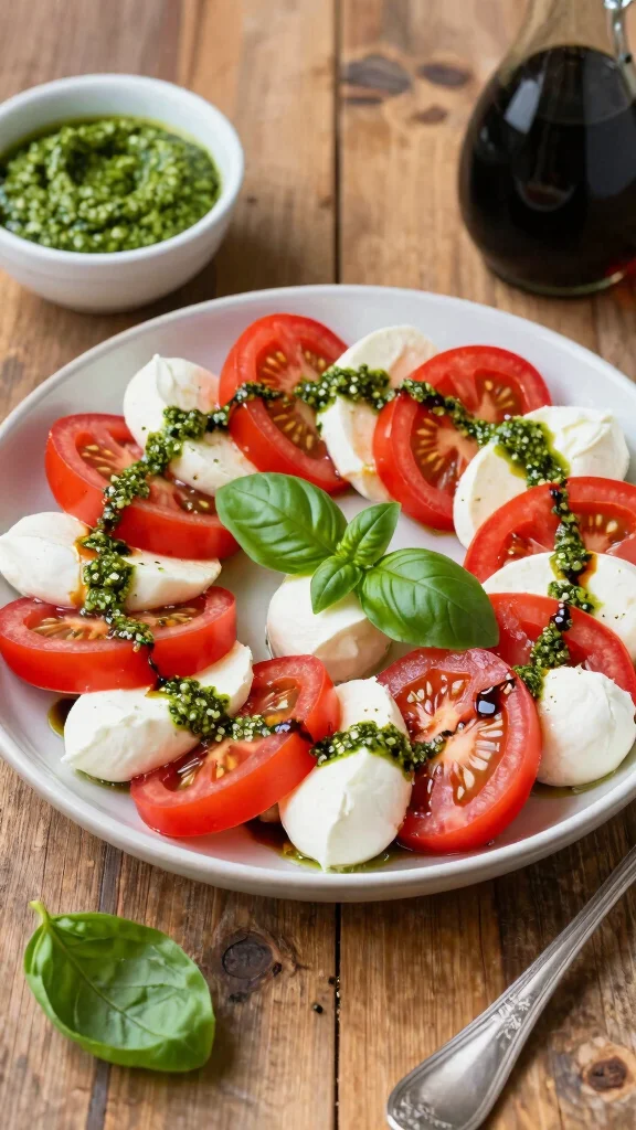 18 Healthy Lunch Recipes for Everyday Eating - 8. Caprese Salad with Pesto 1
