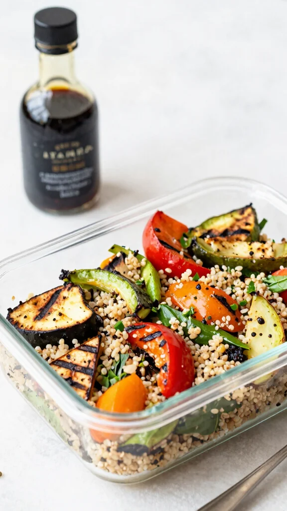 18 Healthy Meal Prep Lunch Ideas for Busy Weeks - 16. Grilled Vegetable Quinoa Salad 1