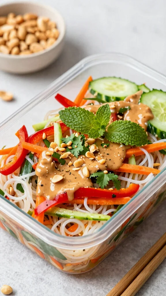 18 Healthy Meal Prep Lunch Ideas for Busy Weeks - 4. Thai Peanut Noodle Salad 1
