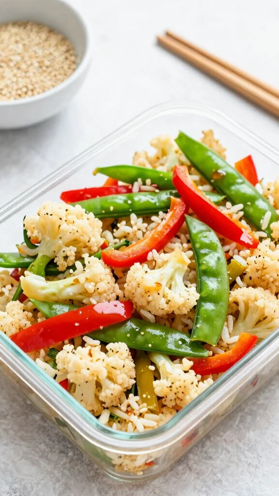 18 Healthy Meal Prep Lunch Ideas for Busy Weeks - 7. Cauliflower Rice Stir-Fry 1