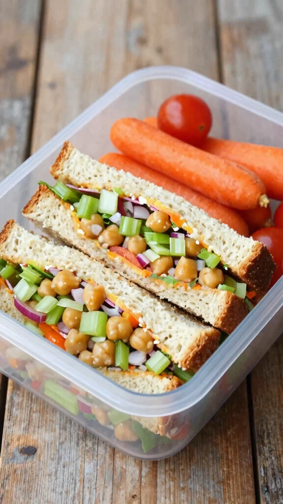 18 Healthy Meal Prep Lunch Ideas for Busy Weeks - 8. Chickpea Salad Sandwich 1