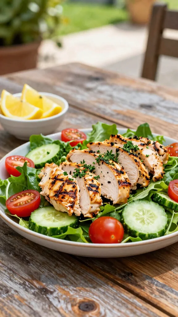 18 Healthy Summer Dinner Recipes Light & Fresh - 1. Grilled Lemon Herb Chicken Salad 1