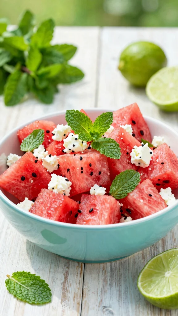 18 Healthy Summer Dinner Recipes Light & Fresh - 10. Watermelon and Feta Salad 1