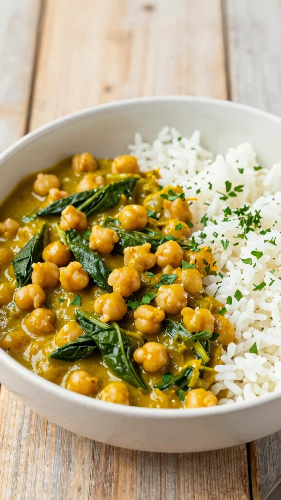18 Healthy Summer Dinner Recipes Light & Fresh - 14. Chickpea and Spinach Curry 1