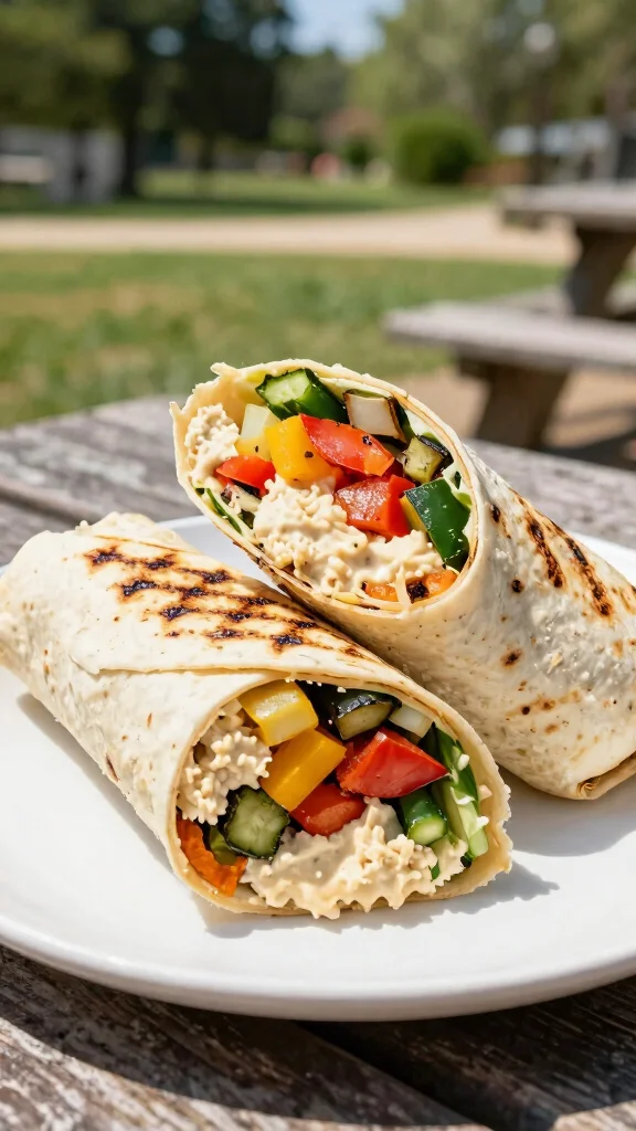 18 Healthy Summer Dinner Recipes Light & Fresh - 18. Grilled Vegetable and Hummus Wraps 1