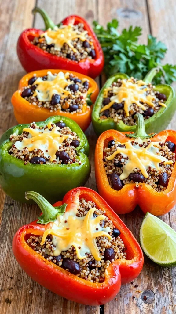 18 Healthy Summer Dinner Recipes Light & Fresh - 3. Quinoa and Black Bean Stuffed Peppers 1