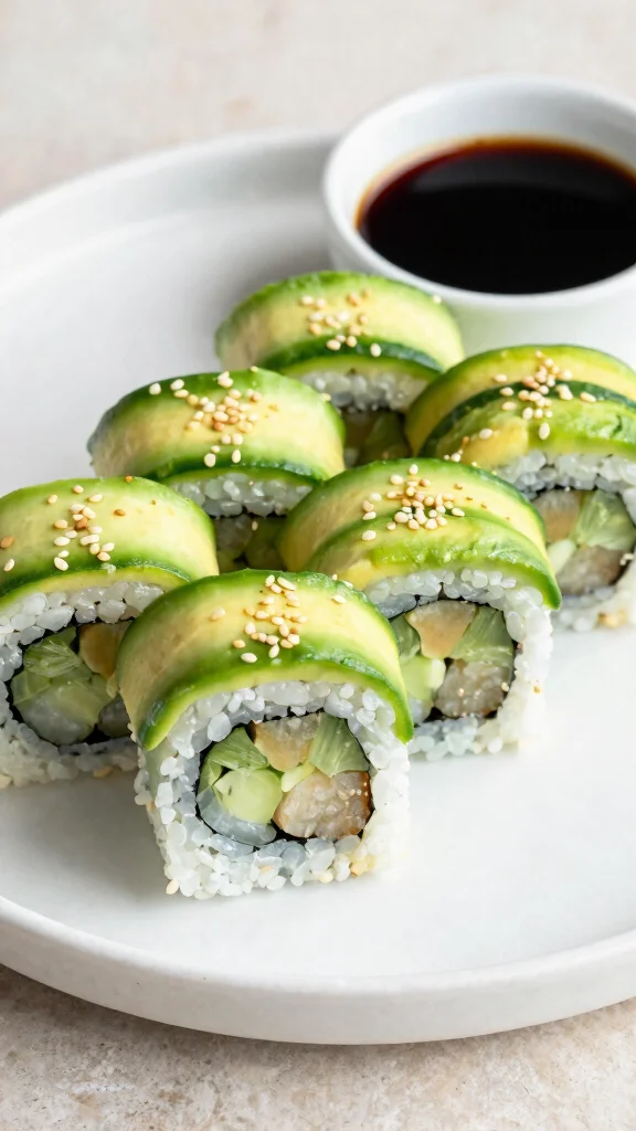 18 Healthy Summer Dinner Recipes Light & Fresh - 8. Cucumber and Avocado Sushi Rolls 1