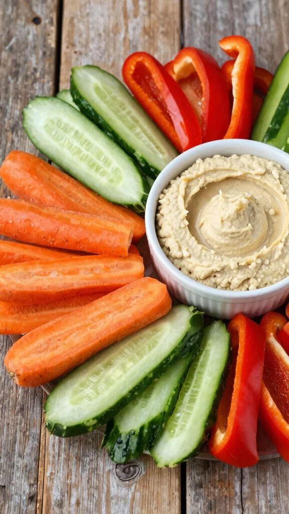 18 Healthy Work Lunch Ideas Easy to Pack - 12. Hummus and Veggie Container 1