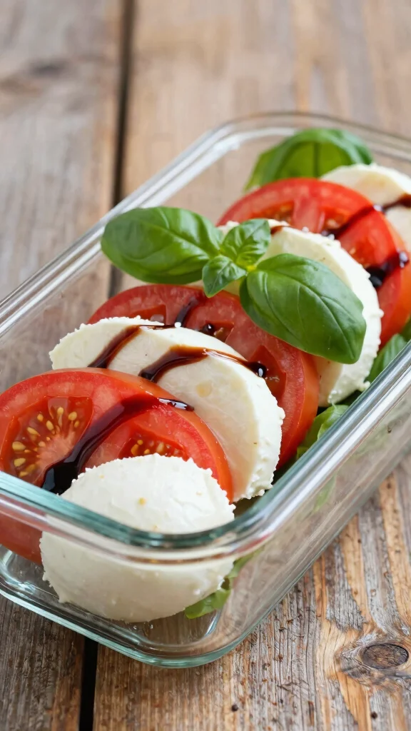 18 Healthy Work Lunch Ideas Easy to Pack - 14. Caprese Salad with Balsamic Reduction 1