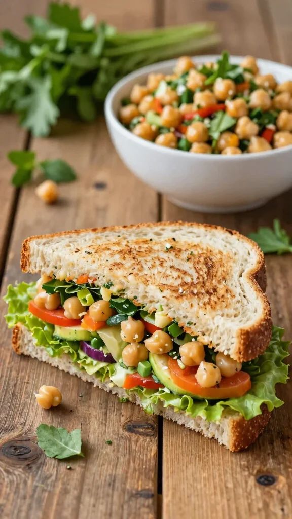 18 Healthy Work Lunch Ideas Easy to Pack - 3. Chickpea Salad Sandwich 1
