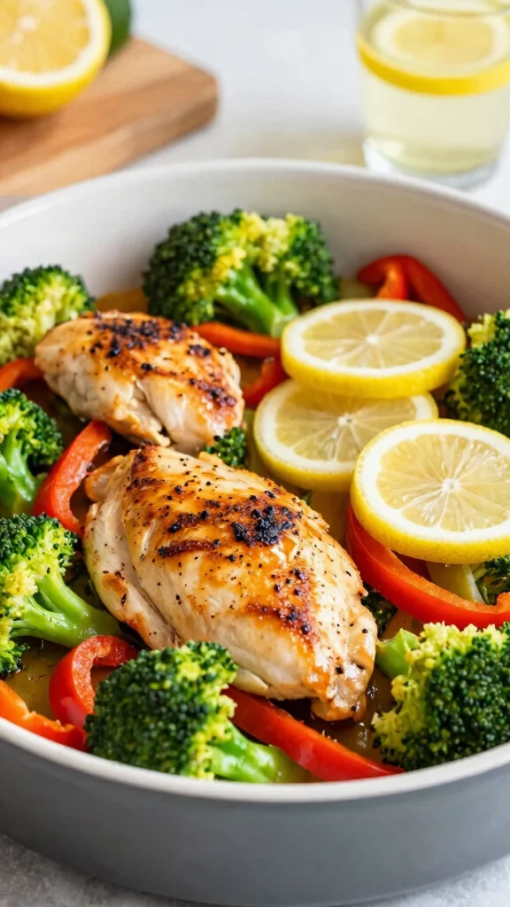 18 Quick Healthy Dinner Recipes Ready in 30 Minutes - 1. One-Pan Lemon Garlic Chicken and Veggies 1