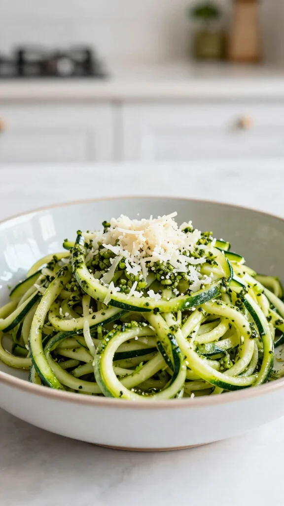 18 Quick Healthy Dinner Recipes Ready in 30 Minutes - 13. Zucchini Noodles with Pesto 1