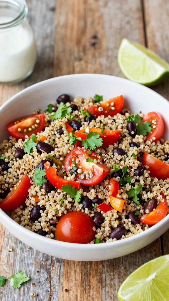 18 Quick Healthy Dinner Recipes Ready in 30 Minutes - 4. Quinoa and Black Bean Salad 1