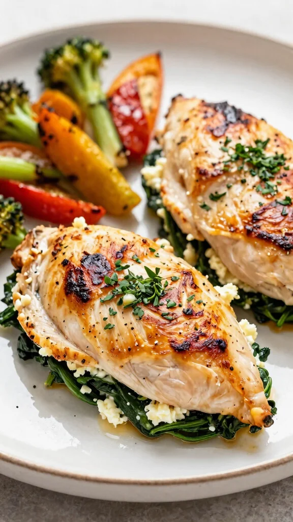 18 Quick Healthy Dinner Recipes Ready in 30 Minutes - 5. Spinach and Feta Stuffed Chicken 1
