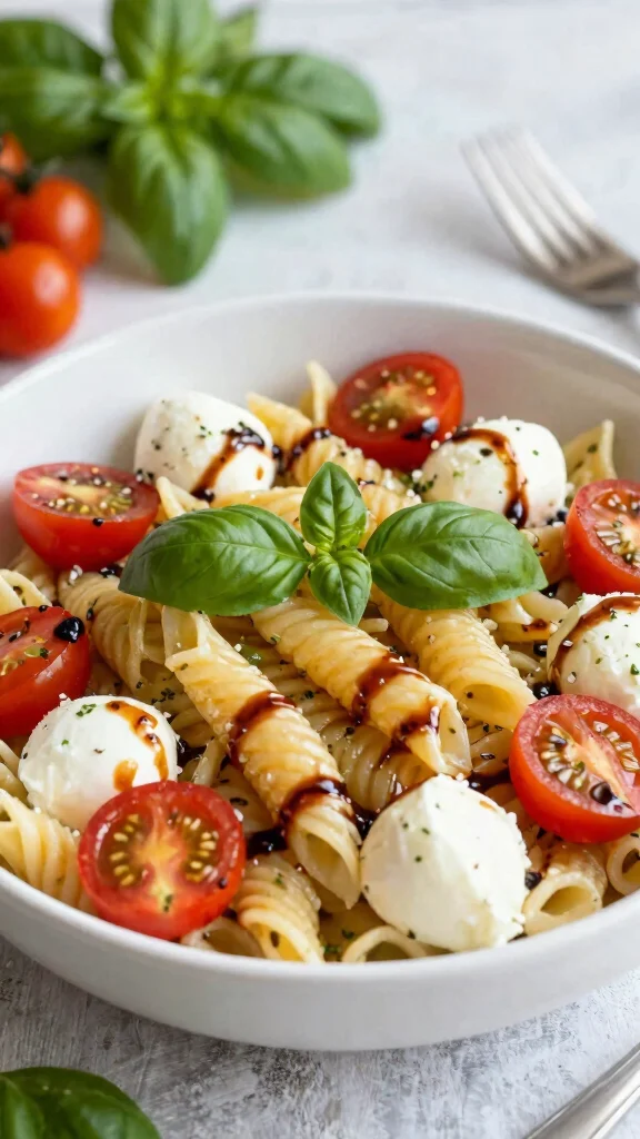 18 Quick Healthy Dinner Recipes Ready in 30 Minutes - 7. Caprese Pasta Salad 1