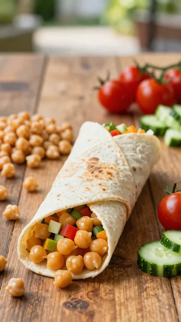 18 Quick Healthy Lunch Ideas for Busy Schedules - 2. Mediterranean Chickpea Wrap 1