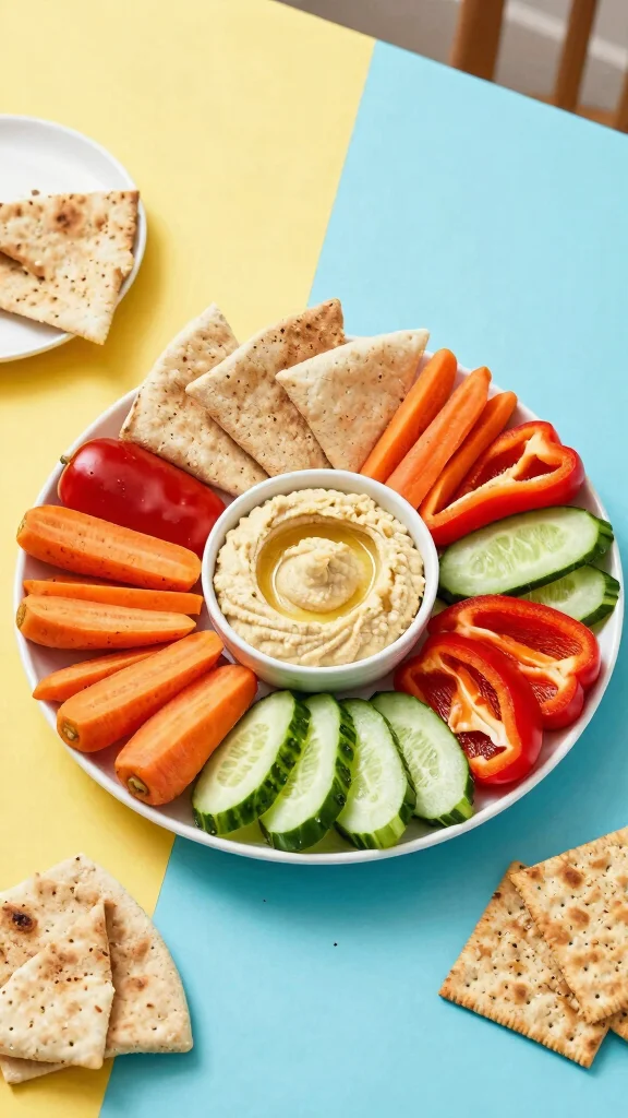 18 Quick Healthy Lunch Ideas for Busy Schedules - 6. Hummus and Veggie Plate 1