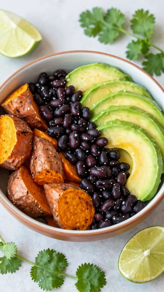 18 Quick Healthy Lunch Ideas for Busy Schedules - 8. Sweet Potato and Black Bean Bowl 1