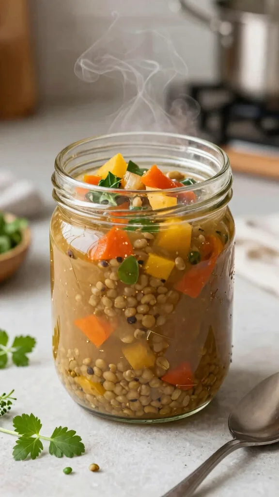 18 Quick Healthy Lunch Ideas for Busy Schedules - 9. Lentil Soup in a Jar 1