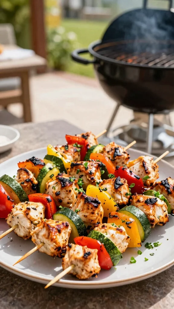 18 Quick and Easy Healthy Dinner Recipes for Busy Days - 15. Grilled Chicken and Veggie Skewers 1