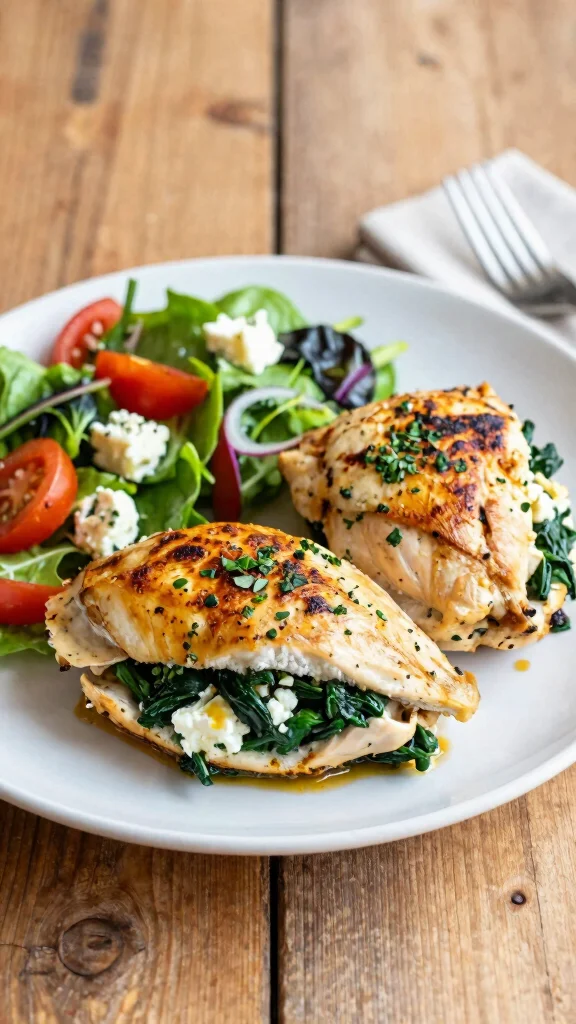 18 Quick and Easy Healthy Dinner Recipes for Busy Days - 16. Spinach and Feta Stuffed Chicken 1