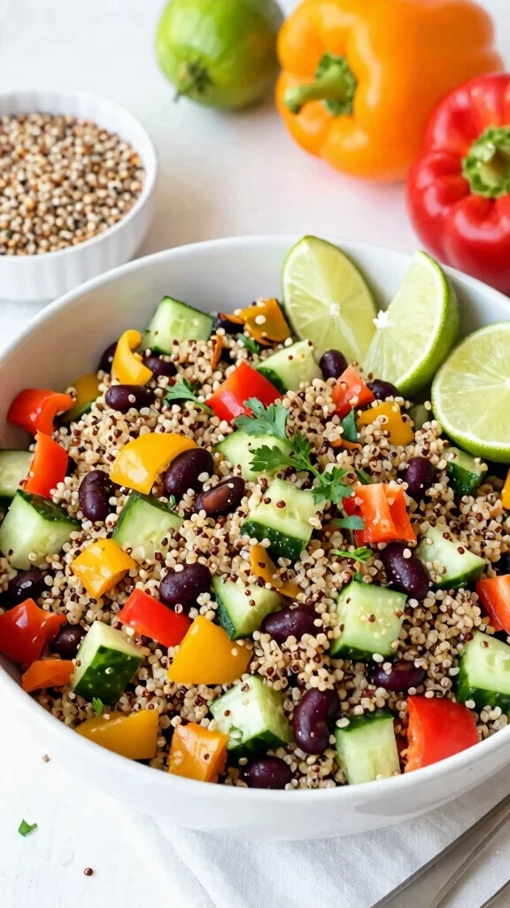 18 Quick and Easy Healthy Dinner Recipes for Busy Days - 5. Quinoa and Black Bean Salad 1