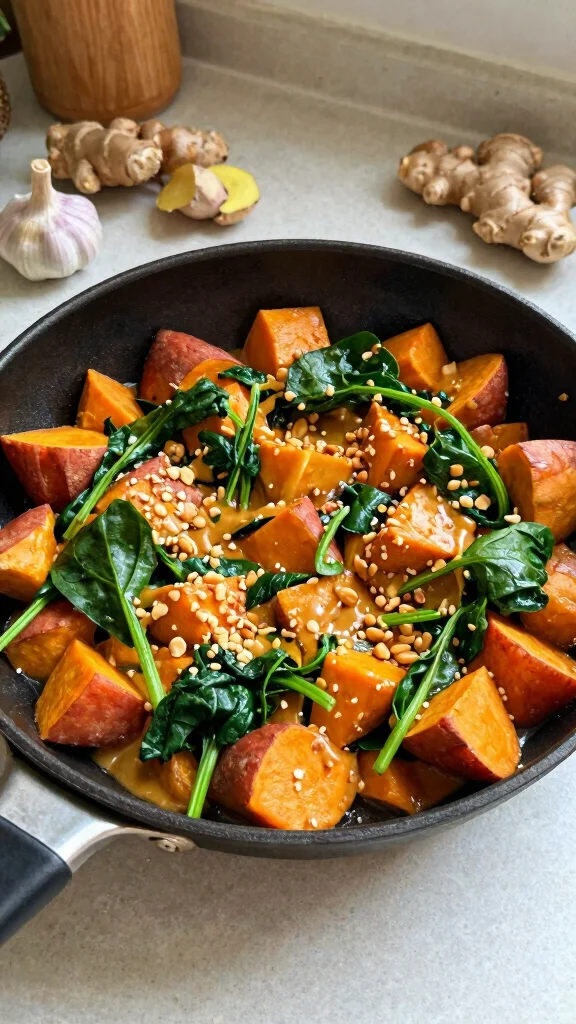 18 Quick and Easy Healthy Dinner Recipes for Busy Days - 8. Thai Peanut Sweet Potato Skillet 1