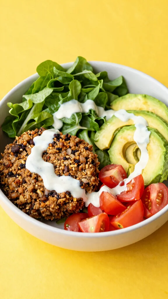20 Easy Healthy Lunch Ideas Ready in Minutes - 13. Veggie Burger Bowl 1