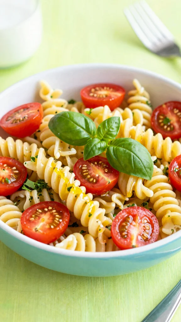 20 Easy Healthy Lunch Ideas Ready in Minutes - 16. Pasta Salad with Cherry Tomatoes 1