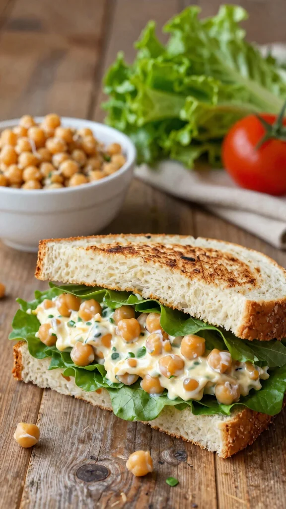 20 Easy Healthy Lunch Ideas Ready in Minutes - 3. Chickpea Salad Sandwich 1