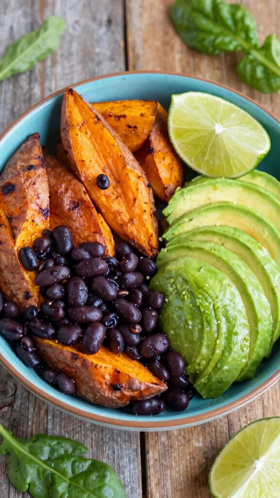 20 Easy Healthy Lunch Ideas Ready in Minutes - 7. Sweet Potato and Black Bean Bowl 1