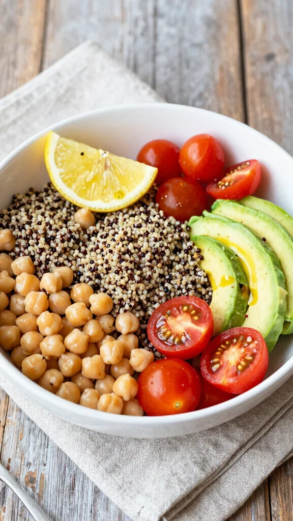 20 Easy and Healthy Lunch Ideas for Busy Days - 1. Quinoa Salad with Chickpeas and Avocado 1