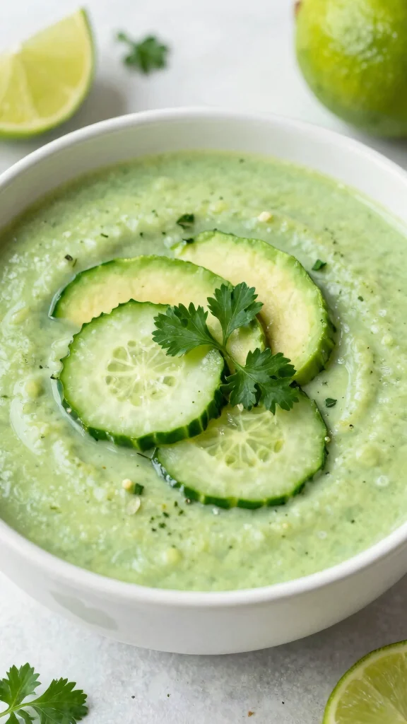20 Easy and Healthy Lunch Ideas for Busy Days - 10. Chilled Cucumber and Avocado Soup 1