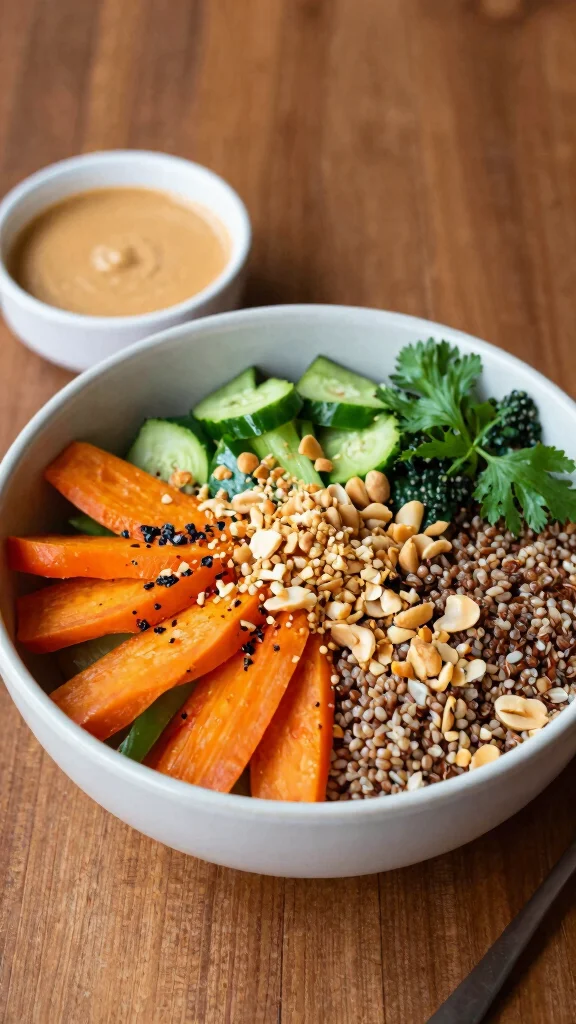 20 Easy and Healthy Lunch Ideas for Busy Days - 11. Thai Peanut Quinoa Bowl 1