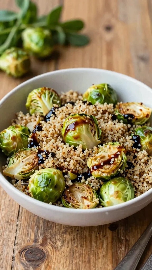 20 Easy and Healthy Lunch Ideas for Busy Days - 18. Roasted Brussels Sprouts with Quinoa 1